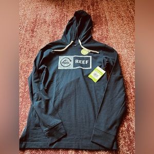 Reef Fenton Men's Shirt w/Hood Navy Size Small NEW Logo Front